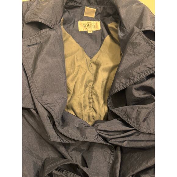 Vtg Totes The Totes Coat Women's Trench/Rain Coat Blue Size 12P Hood/Shldr Pads - Picture 7 of 7